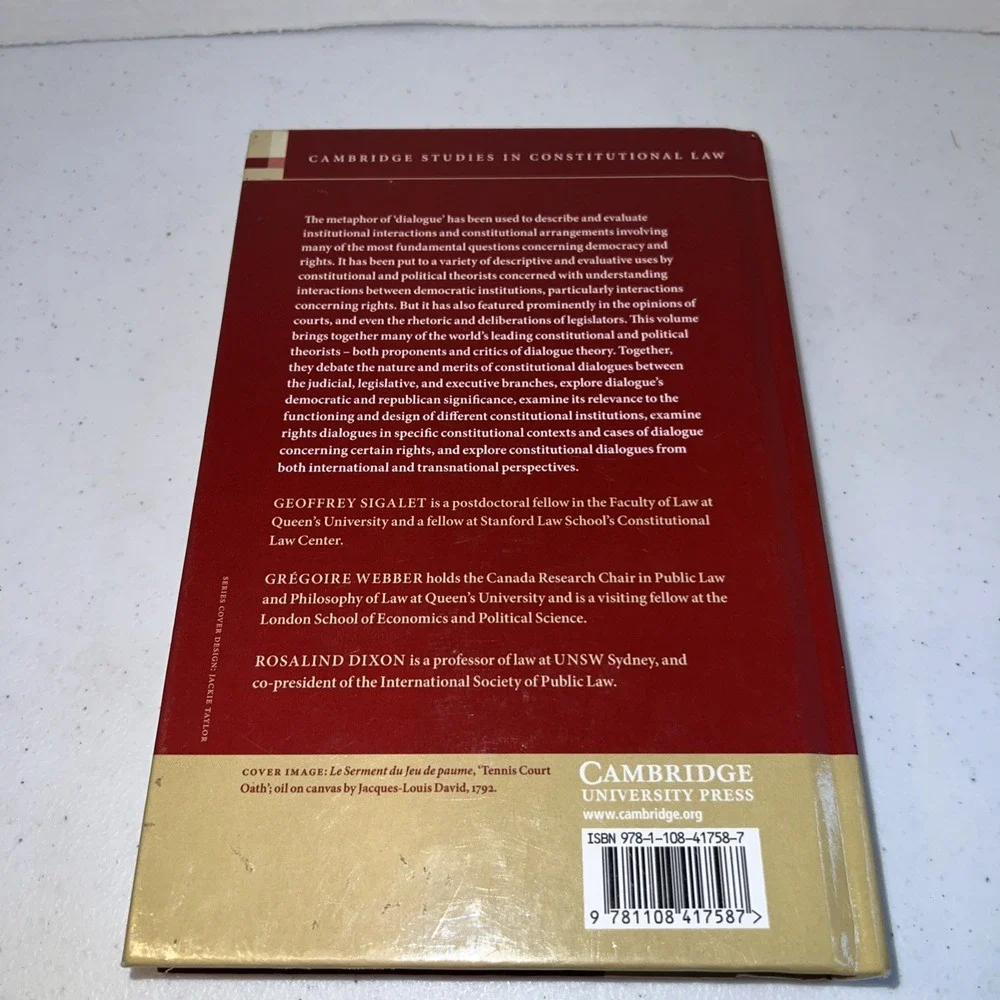 Constitutional Dialogue Rights Democracy Institution… Hardcover 9781108417587 VG